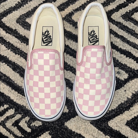 Vans Pink and White Checkered Slip-Ons - Picture 2 of 6